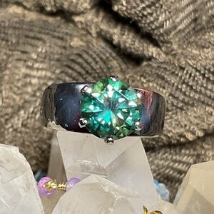 Green Mossinite .925 Silver